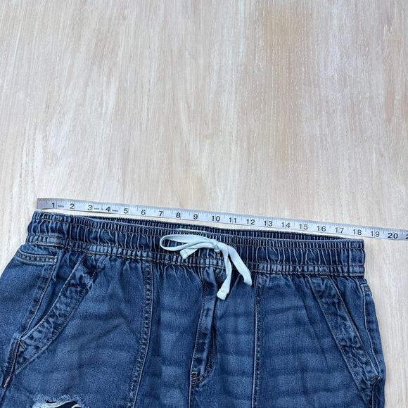 Lane Bryant Pull On Wide Leg Distressed Ripped Drawstring Elastic Waist Jeans 16 - Picture 11 of 16